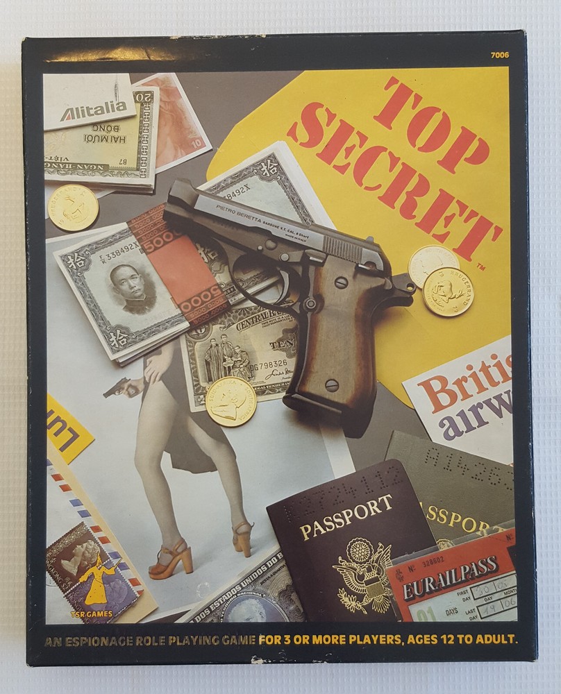 TOP SECRET BOX SET ESPIONAGE ROLEPLAYING GAME TSR 1981 MERLE RASMUSSEN - NO DICE