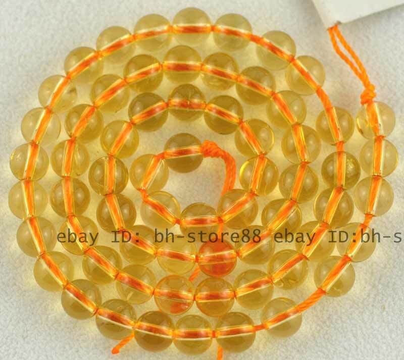 6mm Round Natural Citrine Gemstone Beads 15 Strand DIY Jewelry Making-image