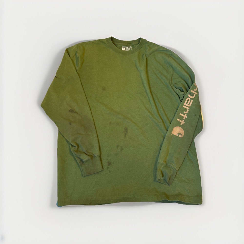 Carhartt Long Sleeve Graphic Shirt Green Workwear Men’s Large