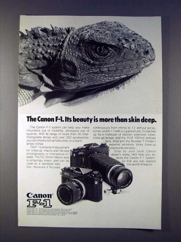 1975 Canon F-1 Camera Ad Highlights Timeless Beauty and Quality