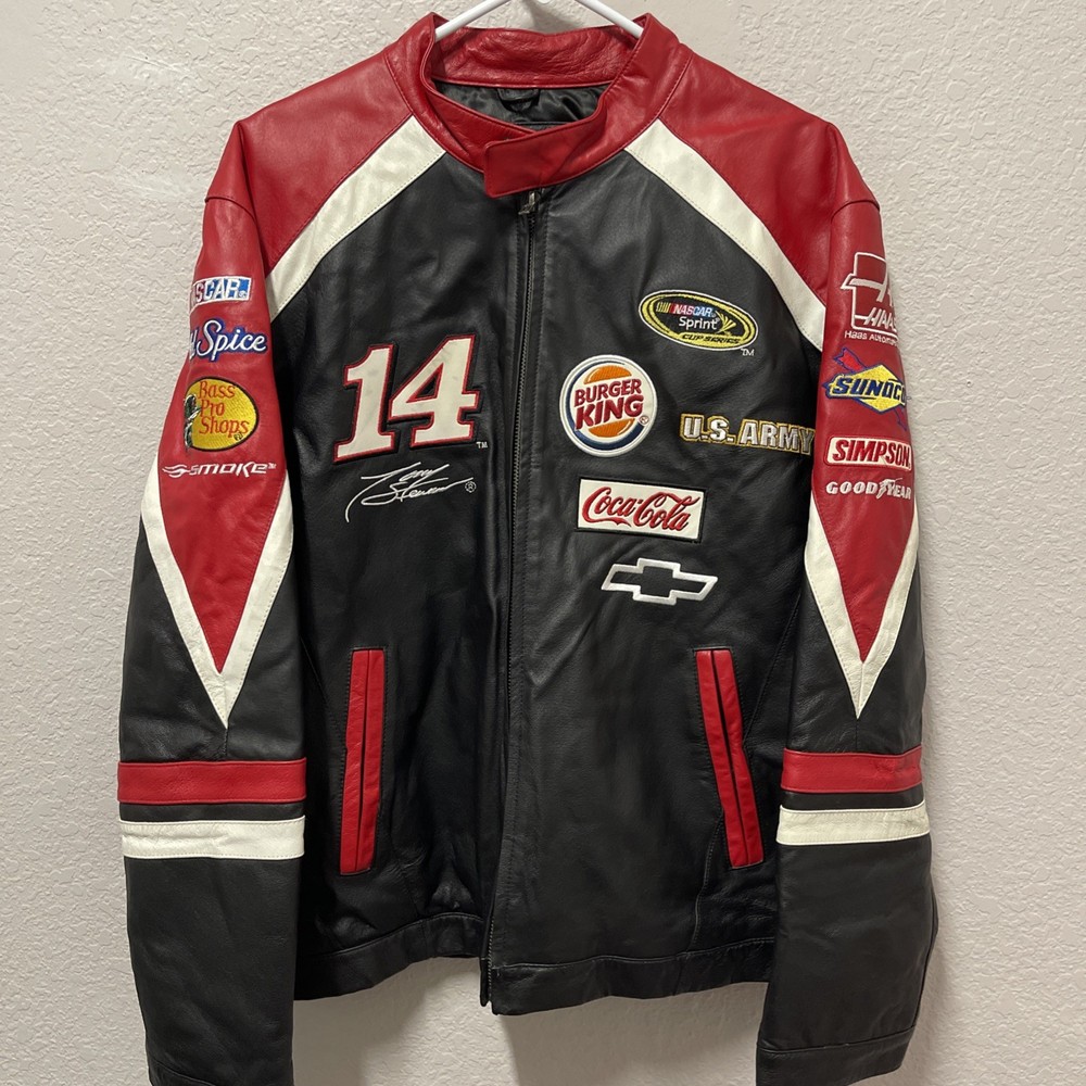 Tony Stewart Vintage NASCAR Home Depot Racing Sports Bomber Jacket Size XL