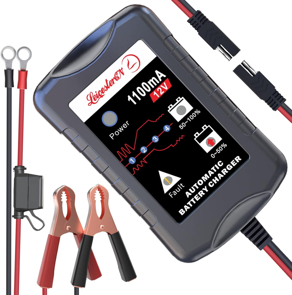 LST 12V Battery Trickle Charger Maintainer Portable Smart Float Charger for Car