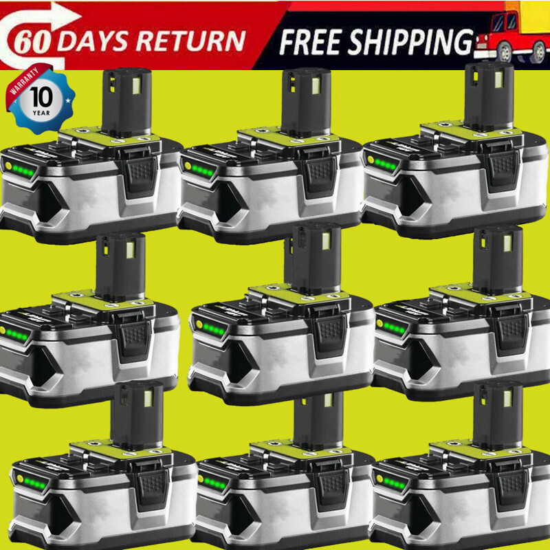 1-4pack For RYOBI P108 18V 6.0ah High Capacity Lithium-ion Battery charger P107