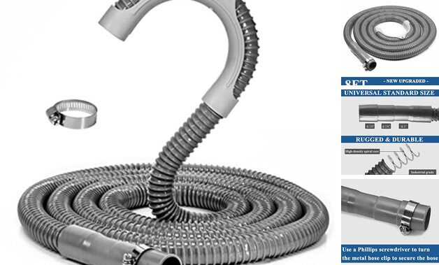8Ft Universal Washing Machine Drain Hose Flexible Extension Hose Fit for Most