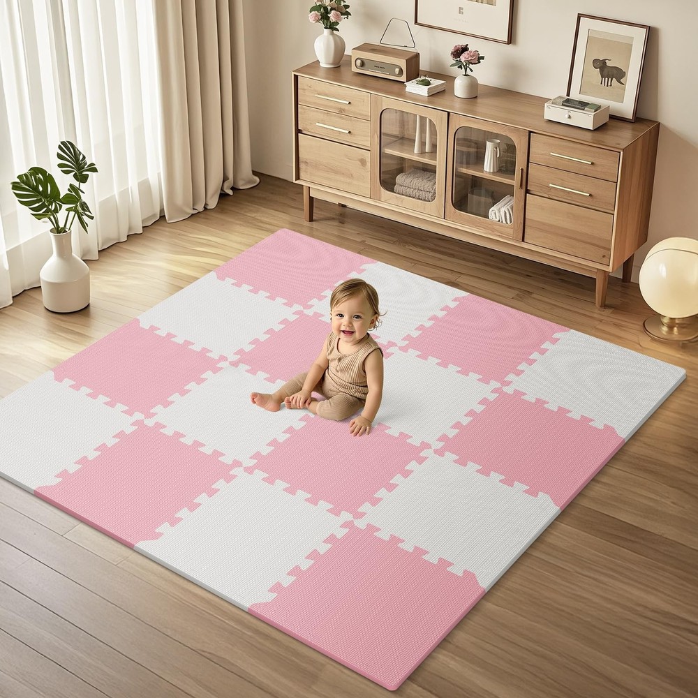 16Pcs Interlocking Foam Play Mat for Baby & Kids Floor Safety
