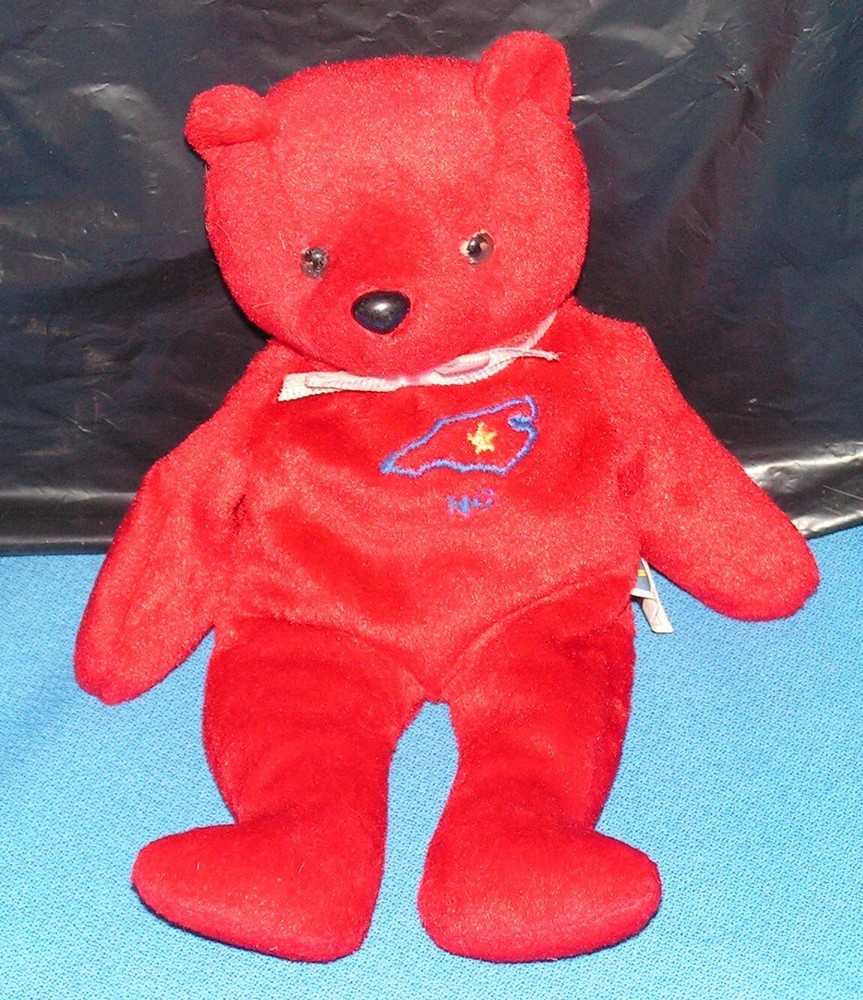 LERC Capital Cubs Collection Raleigh North Carolina Red PVC Pellet Stuffed Bear