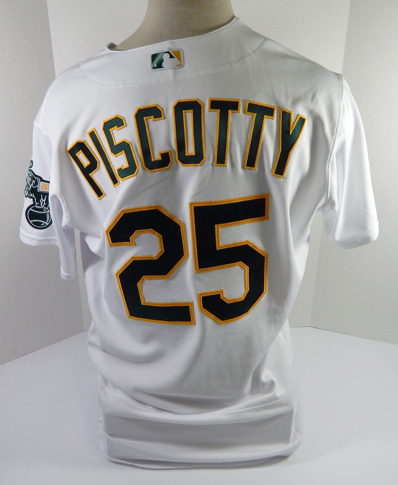 2022 Oakland Athletics Stephen Piscotty #25 Game Used White Fosse P 2 G HR 2 H