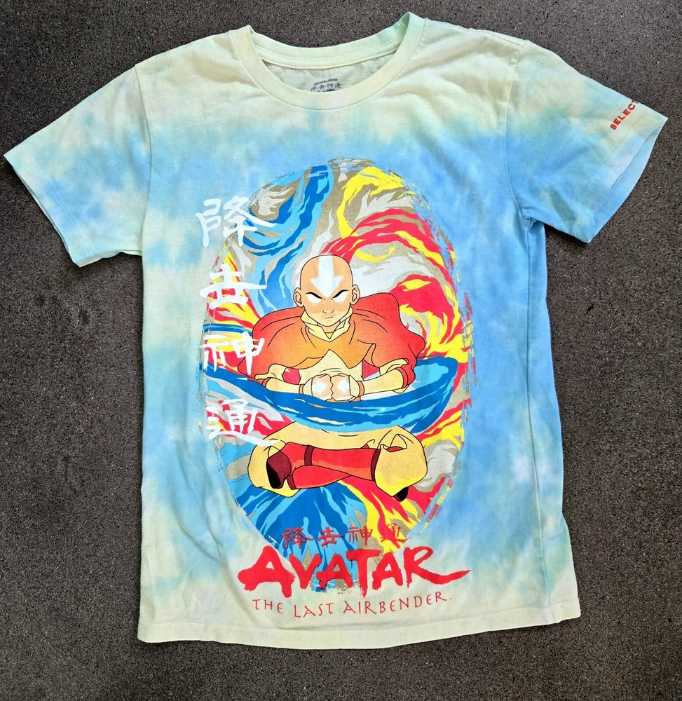 Avatar The Last Airbender T-Shirt - Aang Combines Elements Tie-dye Men's Small-image