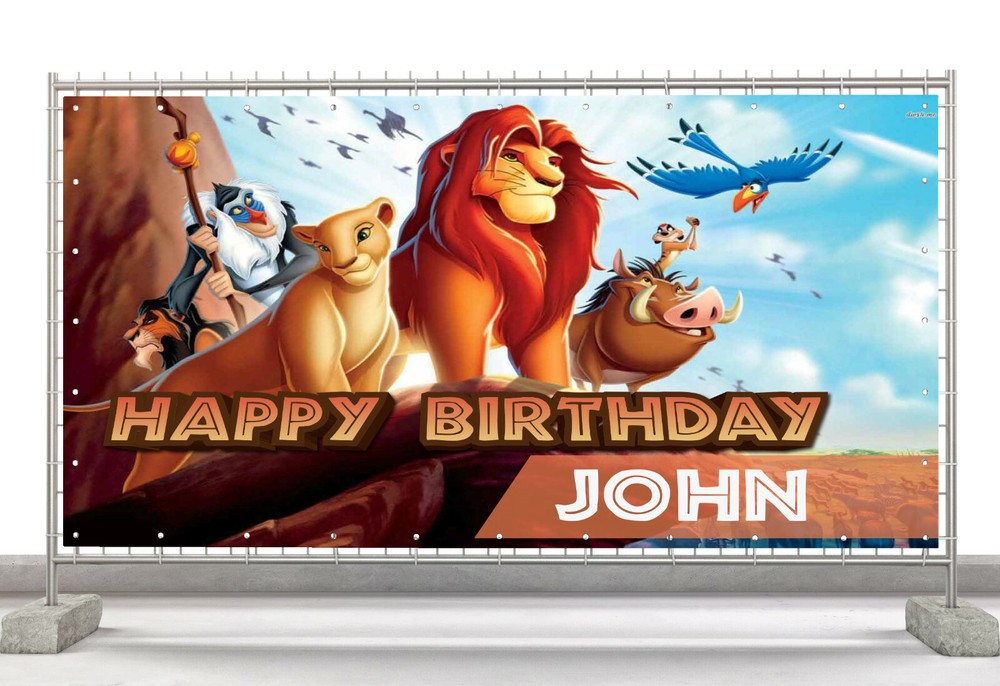 Lion King Custom Happy Birthday Banner Personalized Poster M483