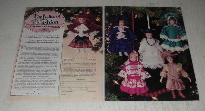 1989 Danbury Mint Ladies of Fashion Christmas Ornaments Ad
