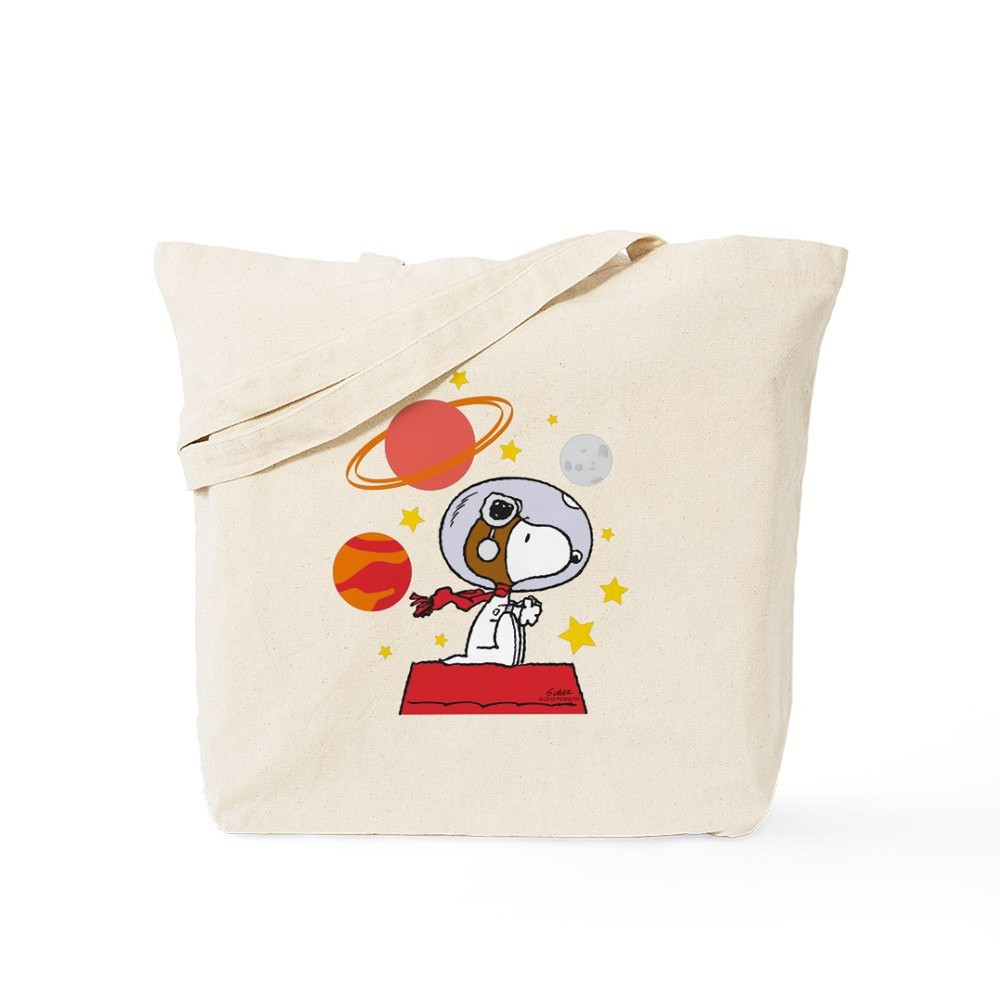 Space Snoopy Natural Canvas Tote Bag - Eco-Friendly Shopping Bag by CafePress