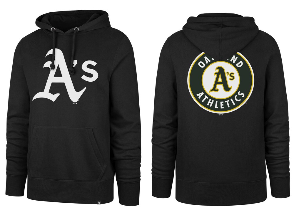 MLB Oakland Athletics A's Hoodie Burnside Backer Black Hooded Sweater