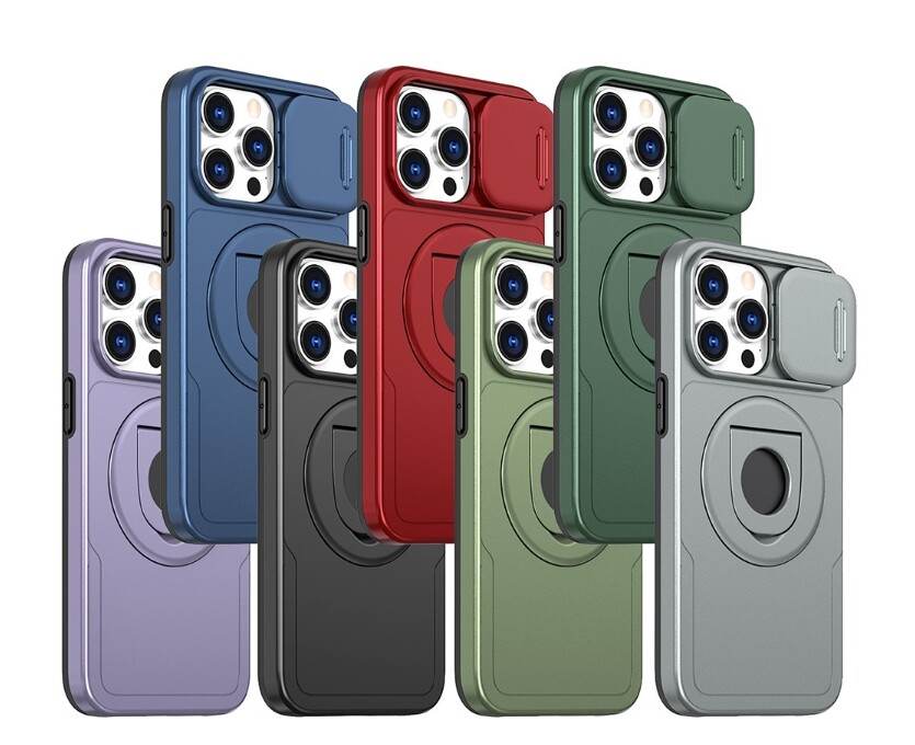 Magnetic Shockproof Sliding Window Case for iPhone 16 15 Pro