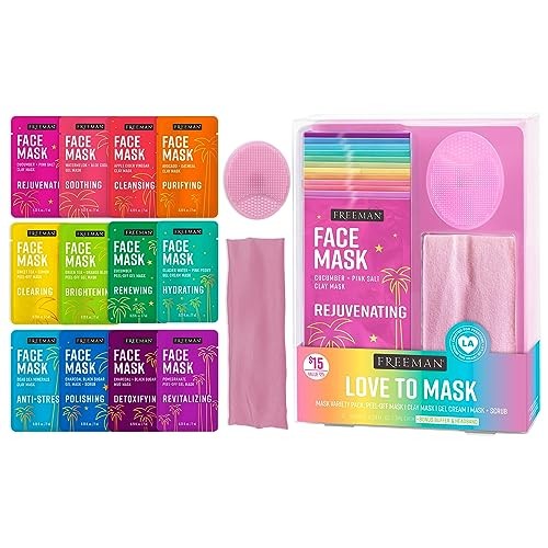Facial Love To Mask Variety Pack with Oil Absorbing Clay and Detoxifying Charcoal