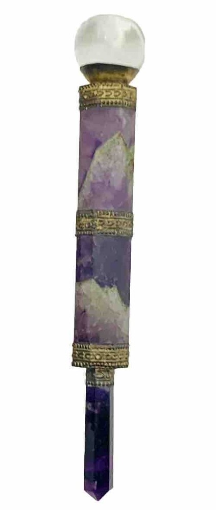 5-Inch Amethyst Crystal Healing Wand for Chakra Energy & Balance