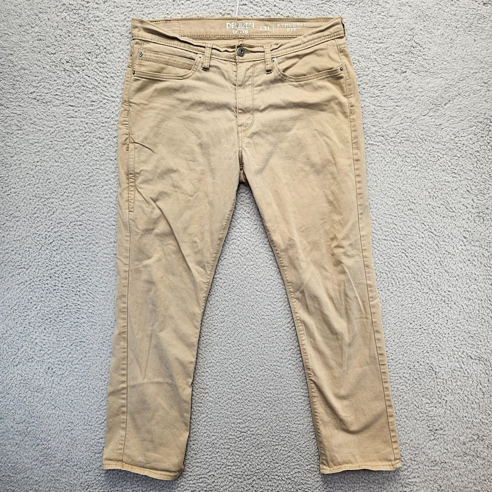 Denizen from Levis Pants Mens 34x32 Beige 231 Athletic Fit Straight Leg Chino