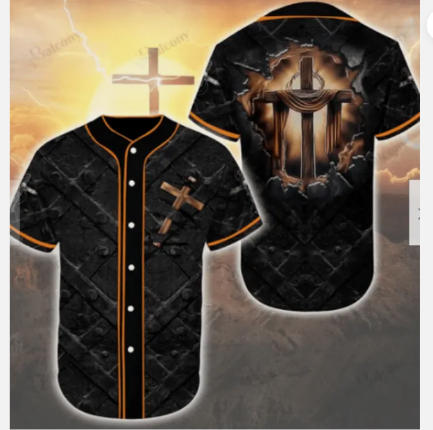 Jesus Christian Cross Crack 3D BASEBALL JERSEY SHIRT Full Sizes S-5XL