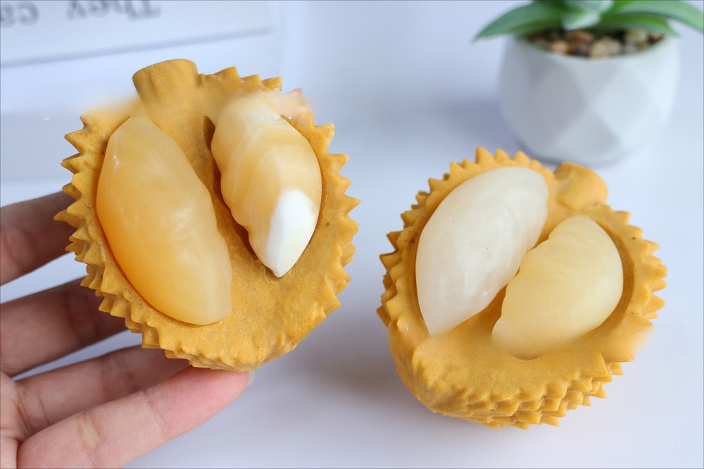 340g Orange Calcite Durian Natural Quartz Crystal Restoration Engraving 1PC Gift