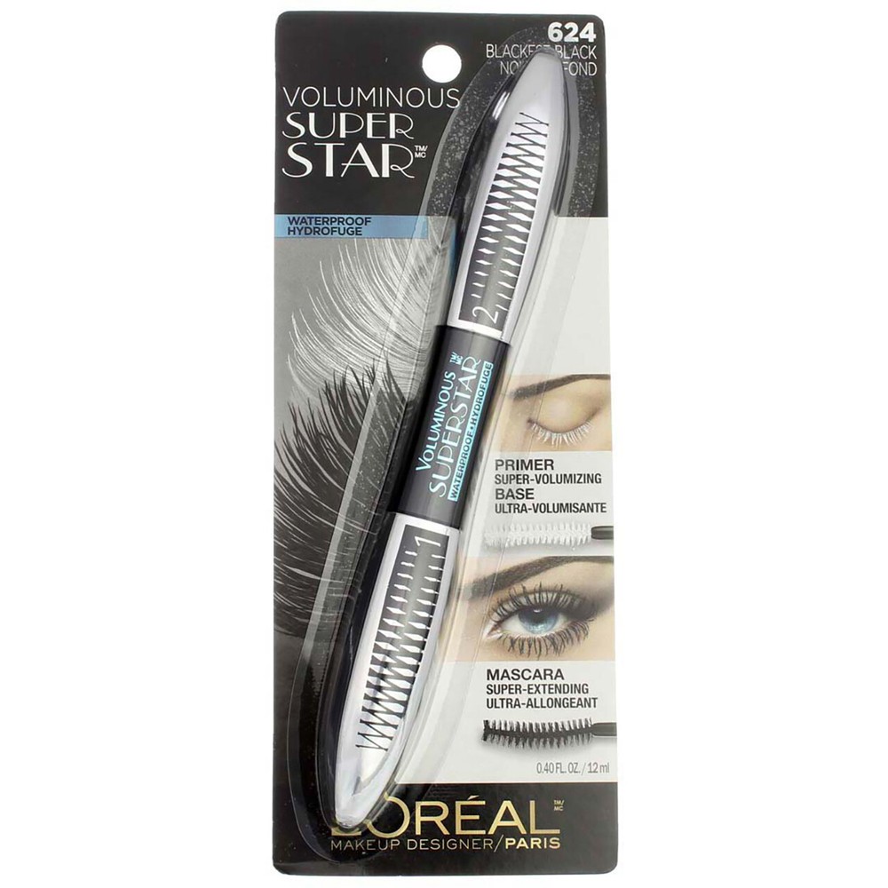 2 Pack L'Oreal Paris Voluminous Superstar Lash Extending Waterproof Mascara, ...