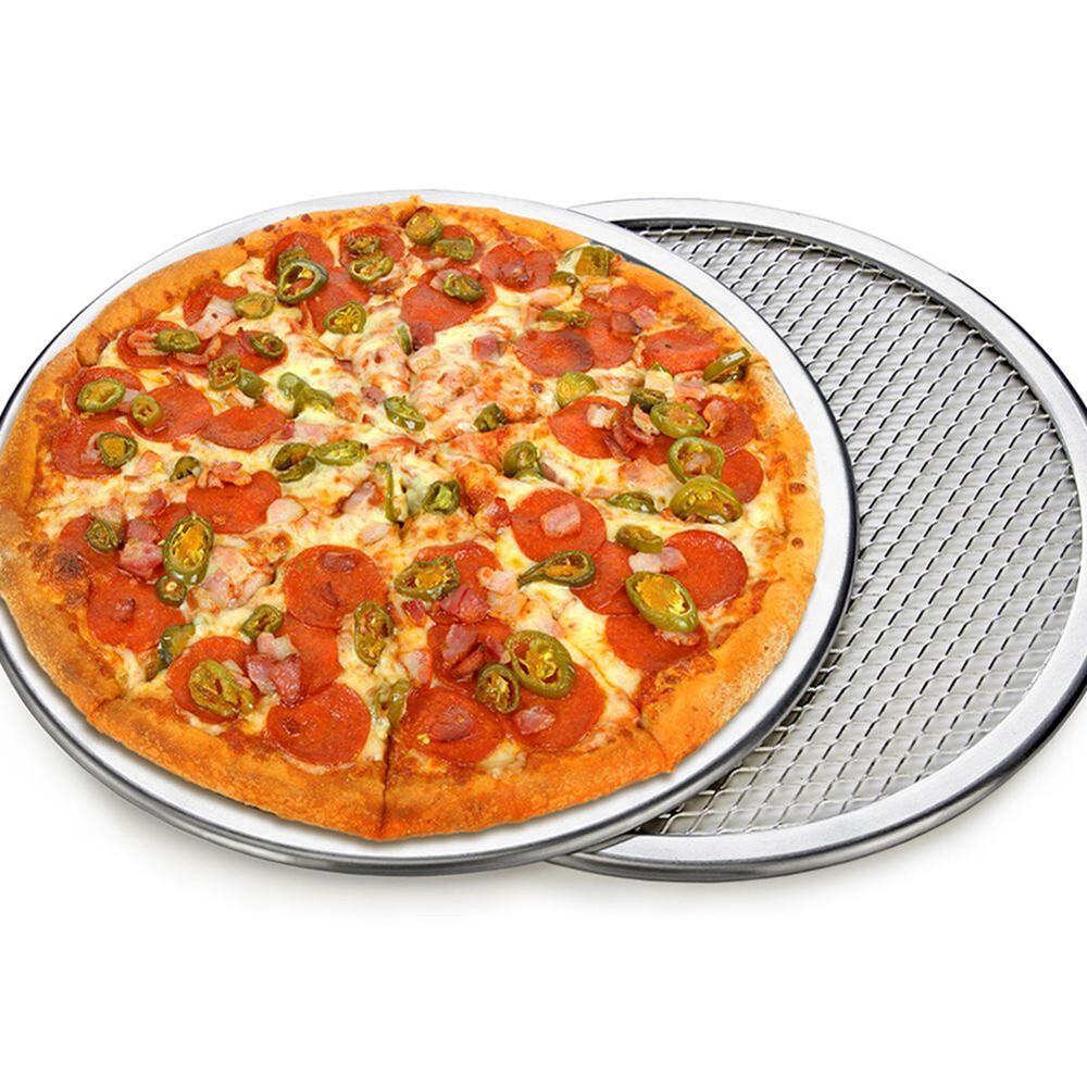 Pan Baking Tray Aluminum Net Non stick Pizza 6-22inch Bakeware Kitchen Tools
