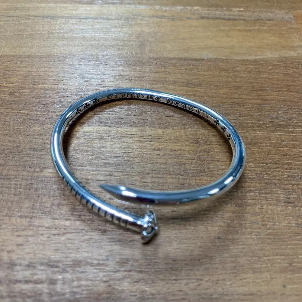 Chrome hearts 925 silver nail open bracelet