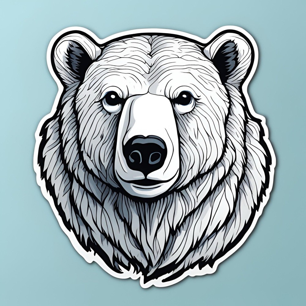 3x1.9” Realistic Polar Bear AMAZING STICKER! Cool Art Sticker