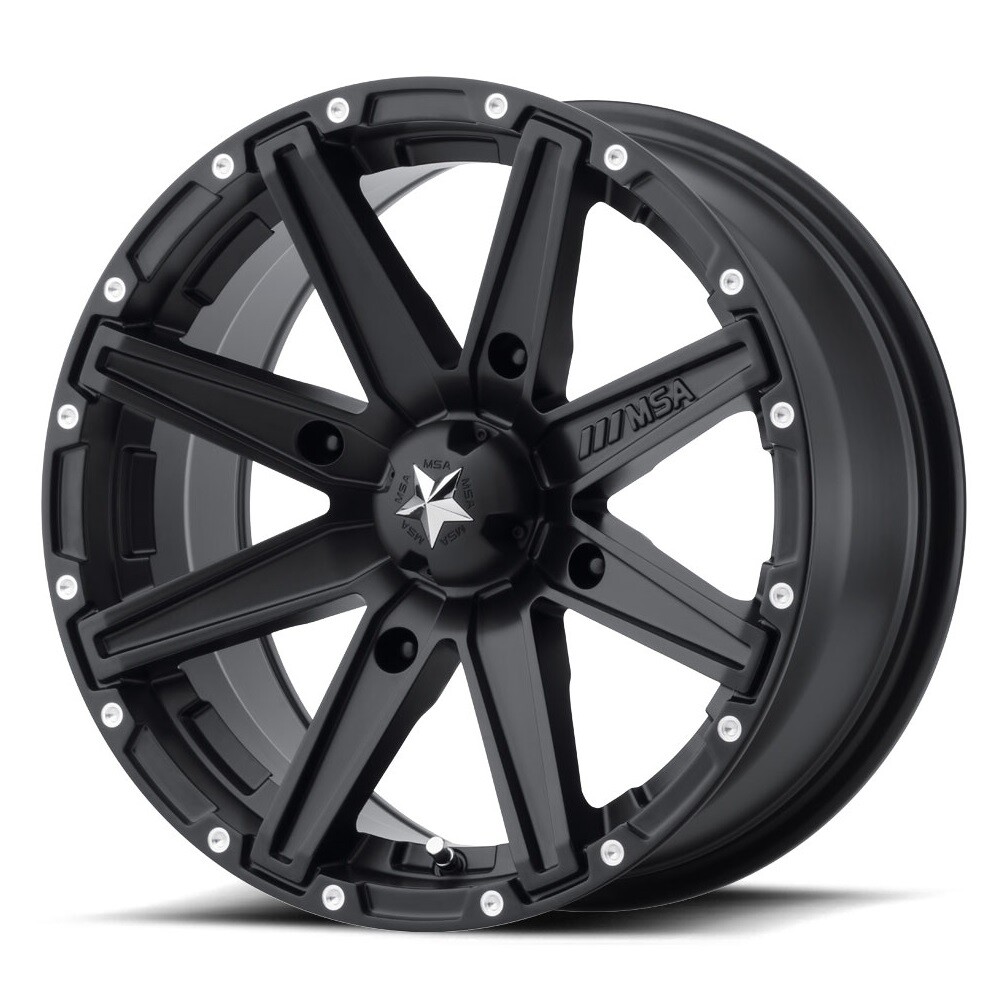 MSA OFFROAD M33 Clutch Rim 14X7 4x110 Offset 10 Satin Black (Quantity of 1)