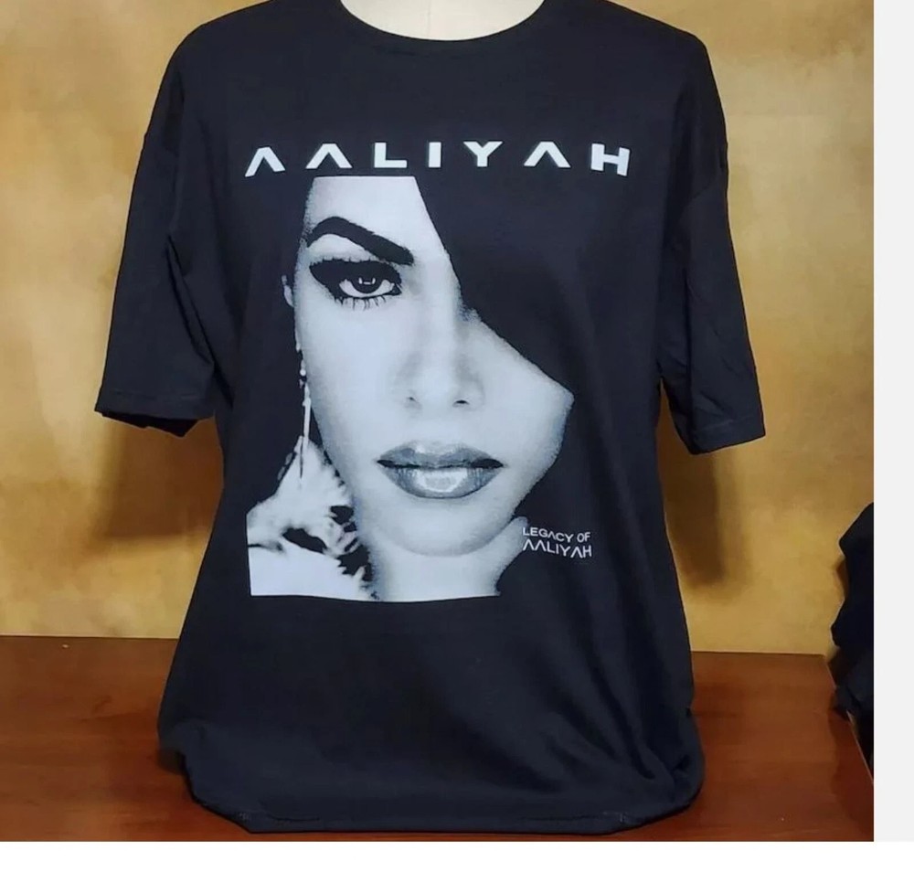 New Aaliyah Black Cotton Unisex S-5XL Gift For Fans T-Shirt HS159-image