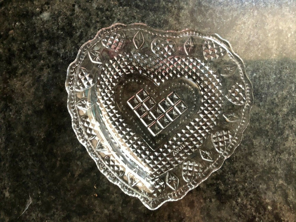 Avon Diamond Crystal Heart-Shaped Soap Dish - 1970s