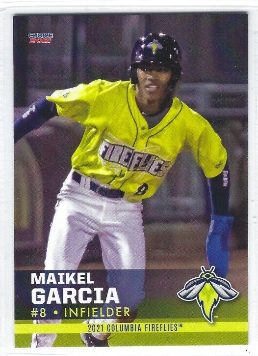 2021 Columbia Fireflies Single-A Kansas City Royals Maikel Garcia Baseball Card
