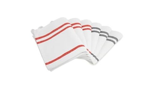 Premium Cotton Kitchen Towels Set - 2 Large 27x18.5 Inch Dish Towels in Classic Red