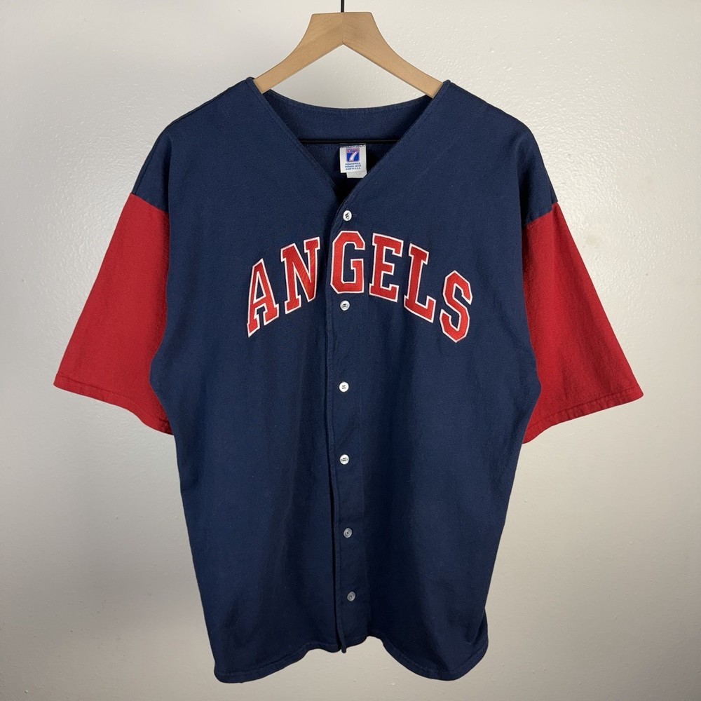 Vintage 90’s Anaheim Angels MLB Made In USA Logo 7 Jersey T Shirt Size Large