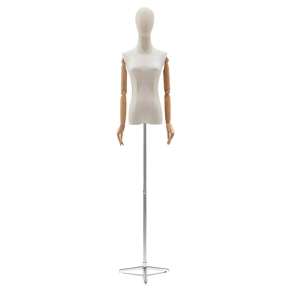 Adjustable Height Dress Form for Sewing – Solid Wood Base with Support Rod, Perfect for Tailoring, Fitting, and Design – New Model with Enhanced Stability