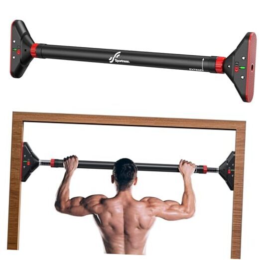 Pull Up Bar: Strength Training Pull-up Bars without Screw - Black-Red