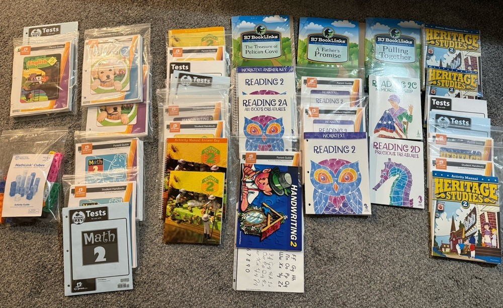 BJU Press 2nd Grd Curriculum 37pc Lot Teacher Student Heritage Reading Science