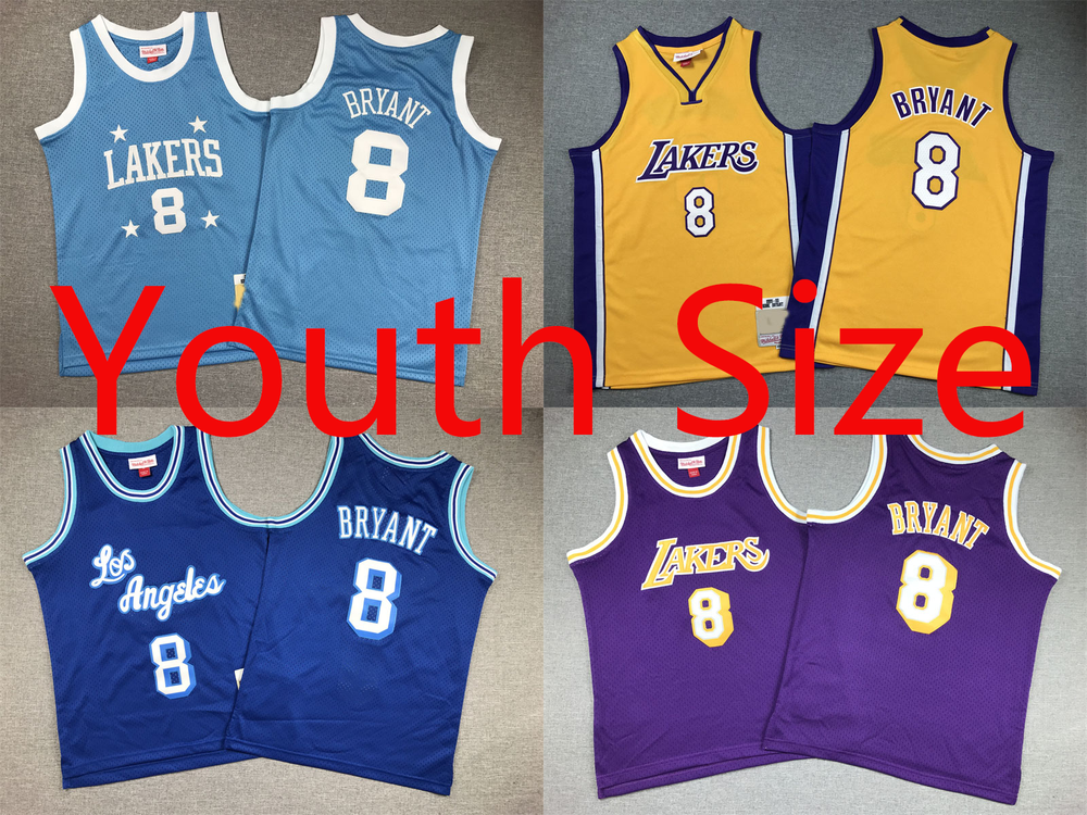 Youth Size Basketball Kobe Throwback #8 Mamba Basketball Jersey Bryant 7 Color