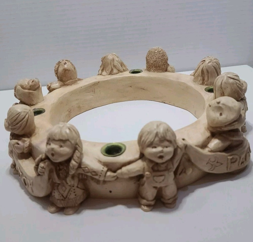 Candle Wreath Nations Children Of The World  Abbey Press VTG-image