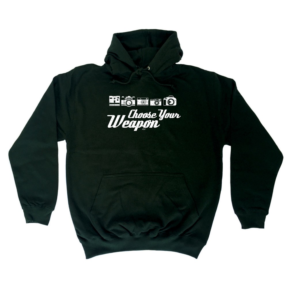 Photographer Choose Your Weapon Funny Hoodie for Men - Witty Hooded Novelty Top  