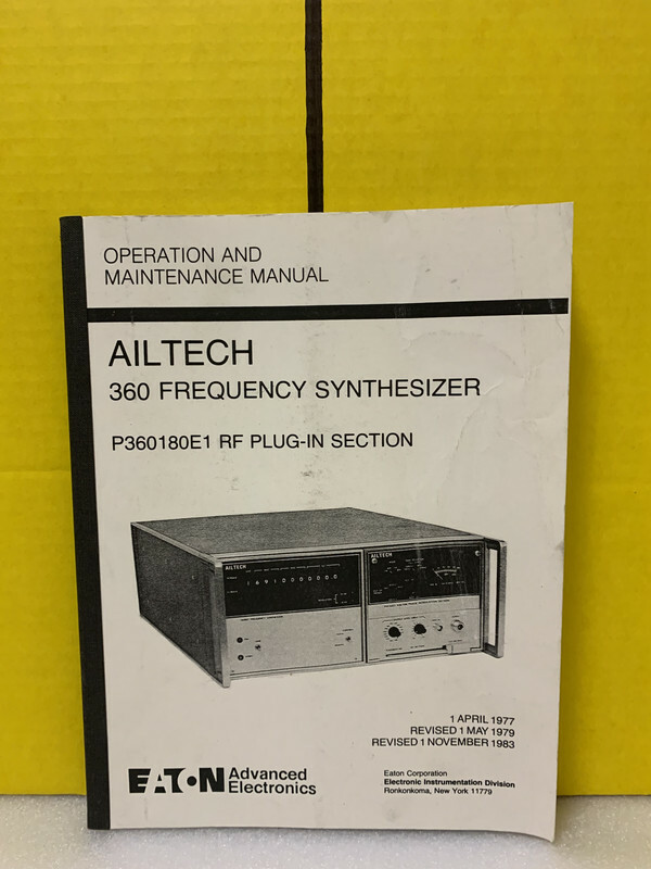 Ailtech 360 Frequency Synthesizer PM 360180E1 RF Plug-In Operations Maintenance Manual