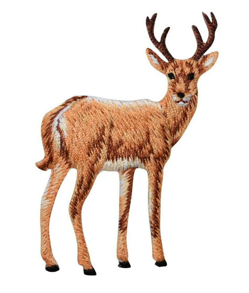 Whitetail Deer Buck - 6-Point Antlers - Iron on Patch