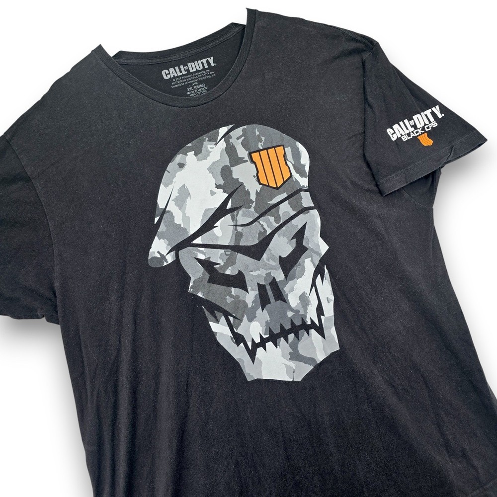 Call of Duty Black Ops 4 Skull Camo T Shirt Mens 2XL Gaming Apparel 2018
