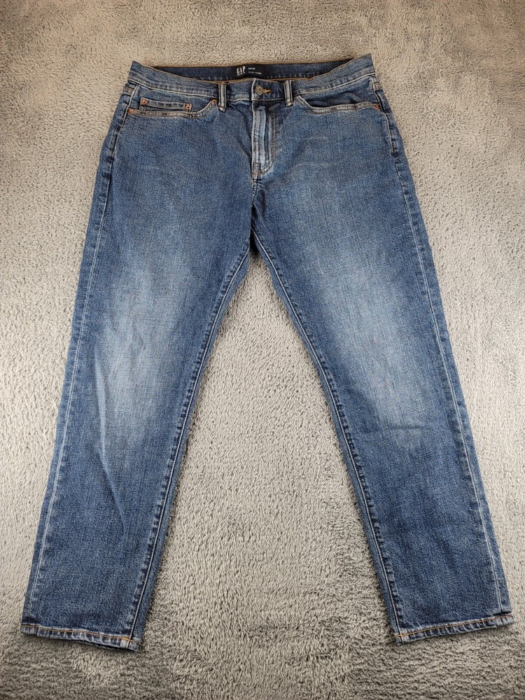 GAP Men's Slim Taper Jeans 32x30 Blue Denim Stretch Mid-Rise Classic Fit Casual