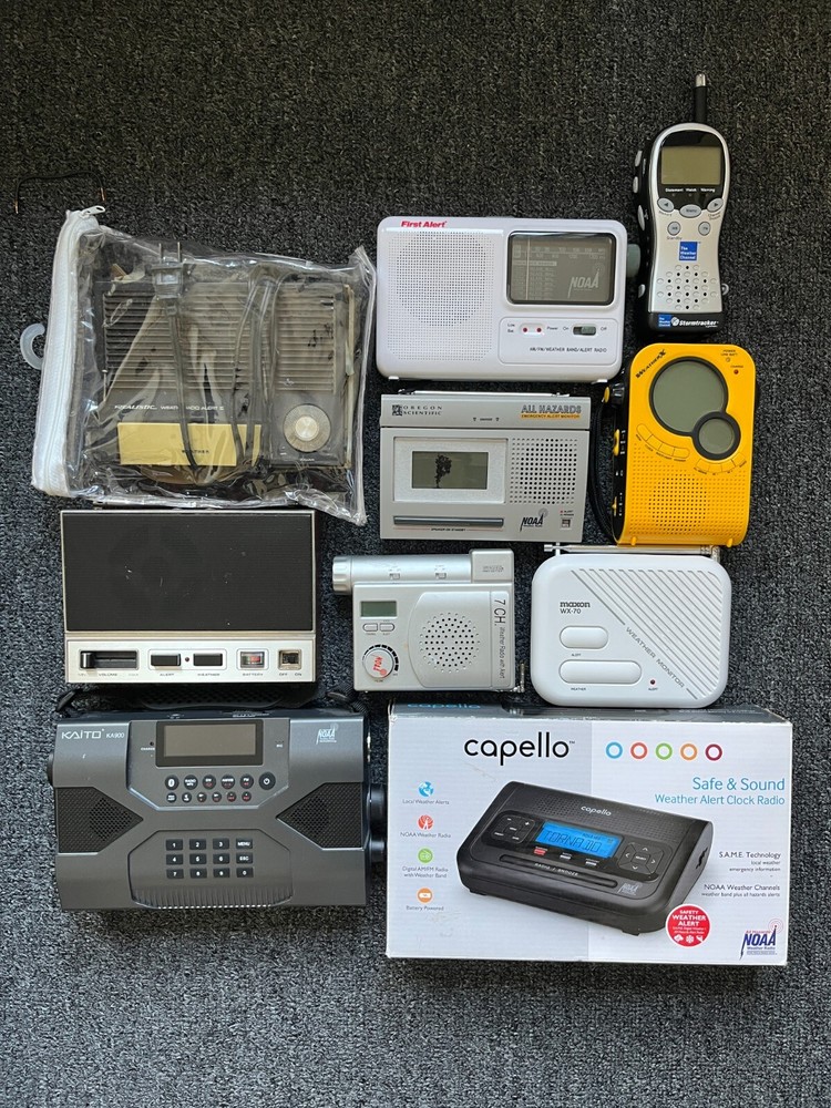 Lot of 10 Weather Alert Radios FOR PARTS/REPAIR