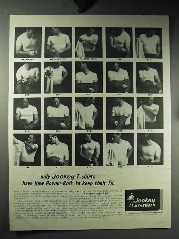 1964 Jockey Menswear T-Shirts Ad - Keep Their Fit