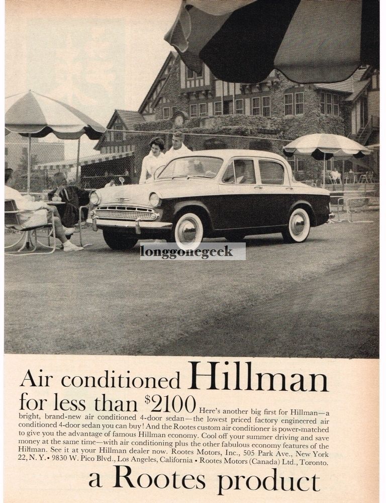 1959 Hillman MINX 4-door Sedan 2-tone At the Tennis Club Vintage Ad-image