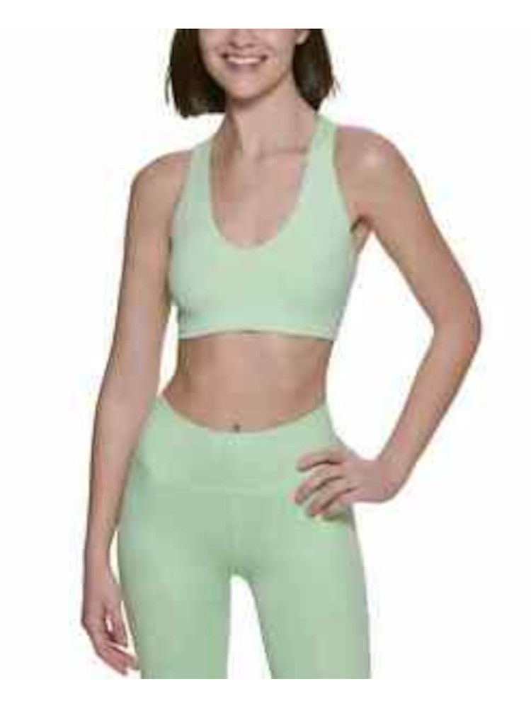 CALVIN KLEIN PERFORMANCE Intimates Green Medium Impact Ribbed Sports Bra M