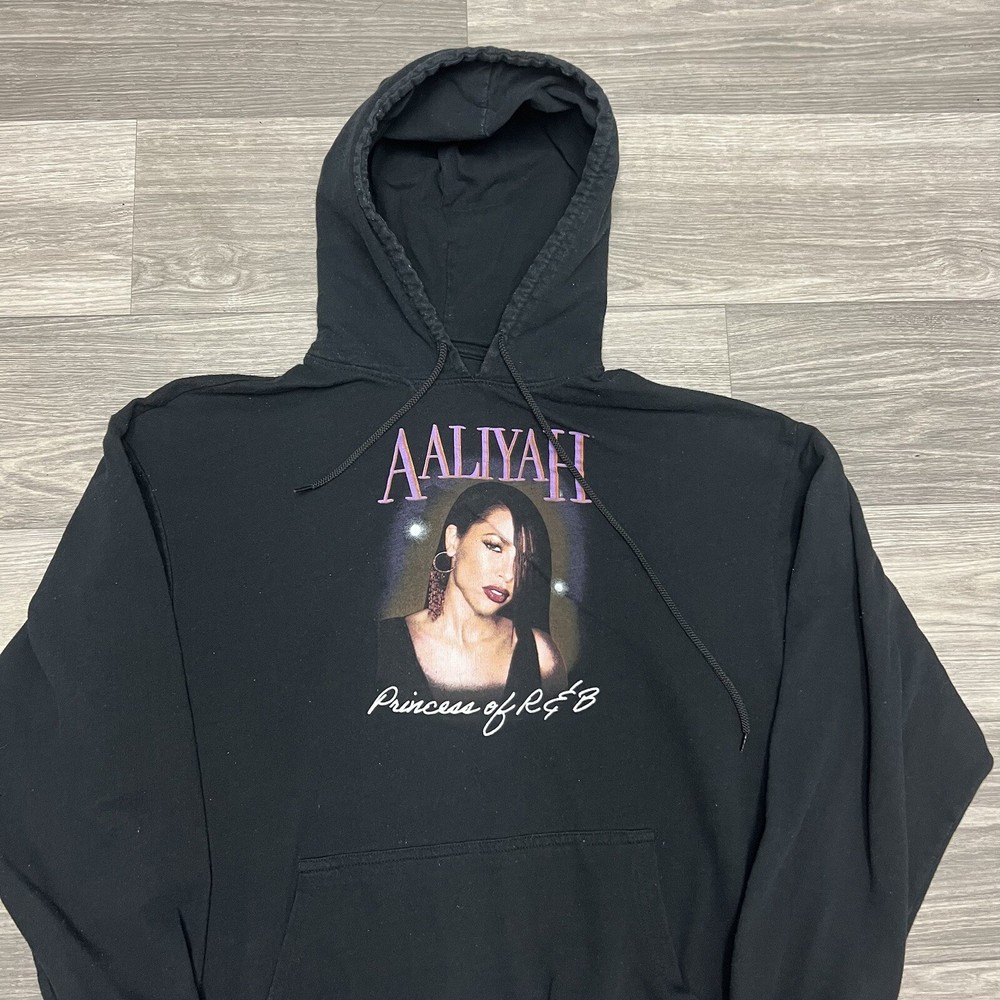 Aaliyah Hoodie Sweatshirt Small Black HipHop R&B Rap Tour Concert Female Artist-image