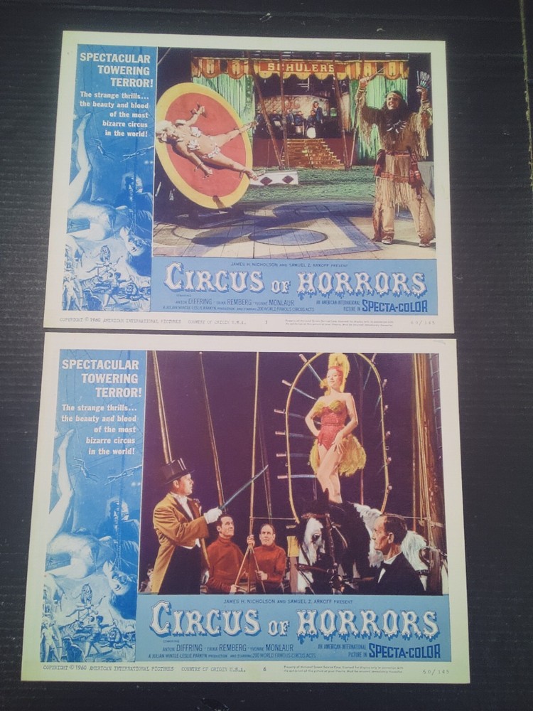 Circus of Horrors (1960) Anton Diffring Erika Remberg Lobby Cards set Box1