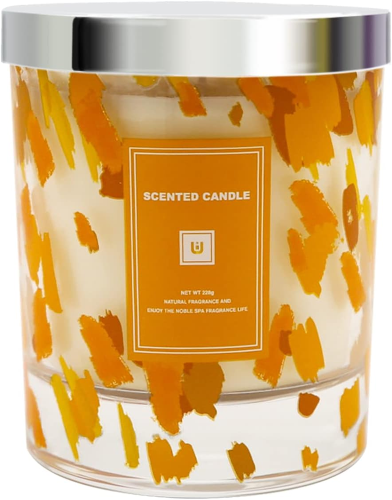 Blackberry & Mango Scented Candle Gift Set in Glass Jar Natural Soy Wax Aromathe