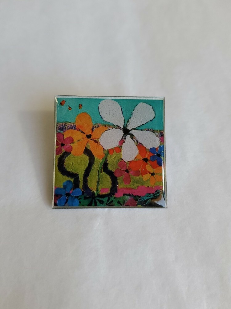 Flower Garden Lapel Hat Jacket Pin Colorful Daisys